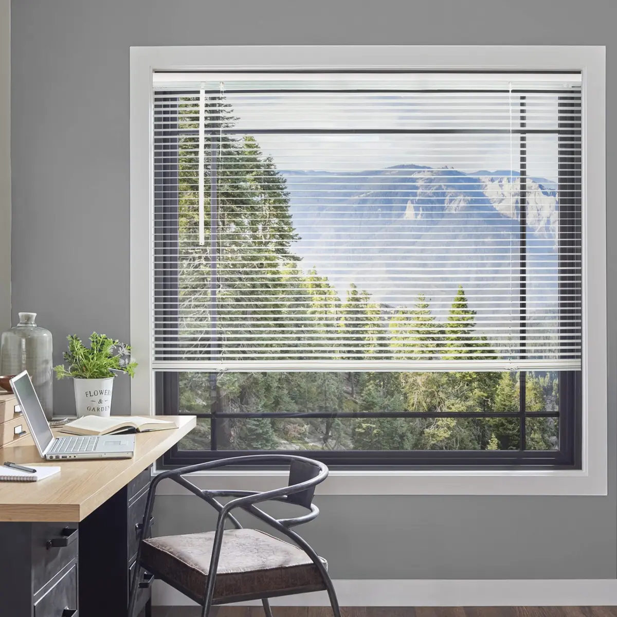 CHICOLOGY Cordless White Vinyl Mini Blinds 88cm (35"W) x 162cm (64"H) | Easy Install for Indoor Windows - view 2