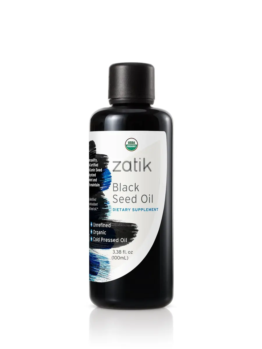 Zatik Black Cumin Seed Oil 3.38 fl oz (100mL) | Organic Cold-Pressed Nutrient-Rich Oil - main product image