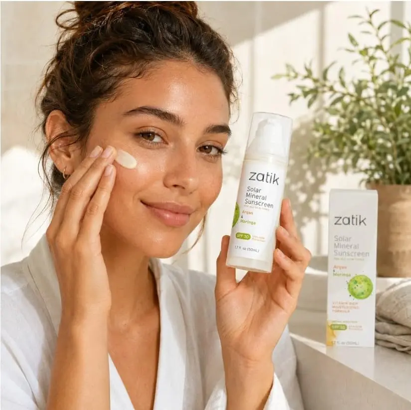 Zatik Naturals Solar Mineral Sunscreen 1.7 oz | SPF 30, Non-Nano Zinc, Organic Extracts, Vegan, Water Resistant - view 5