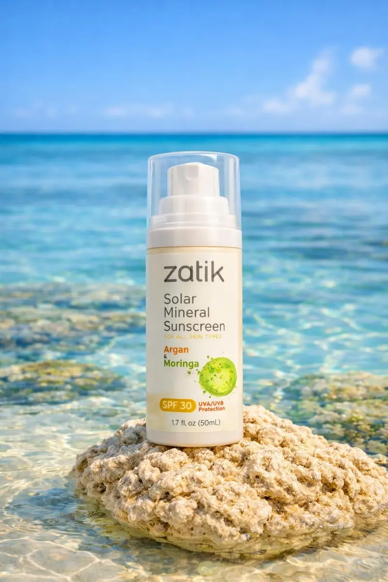 Zatik Naturals Solar Mineral Sunscreen 1.7 oz | SPF 30, Non-Nano Zinc, Organic Extracts, Vegan, Water Resistant - view 6