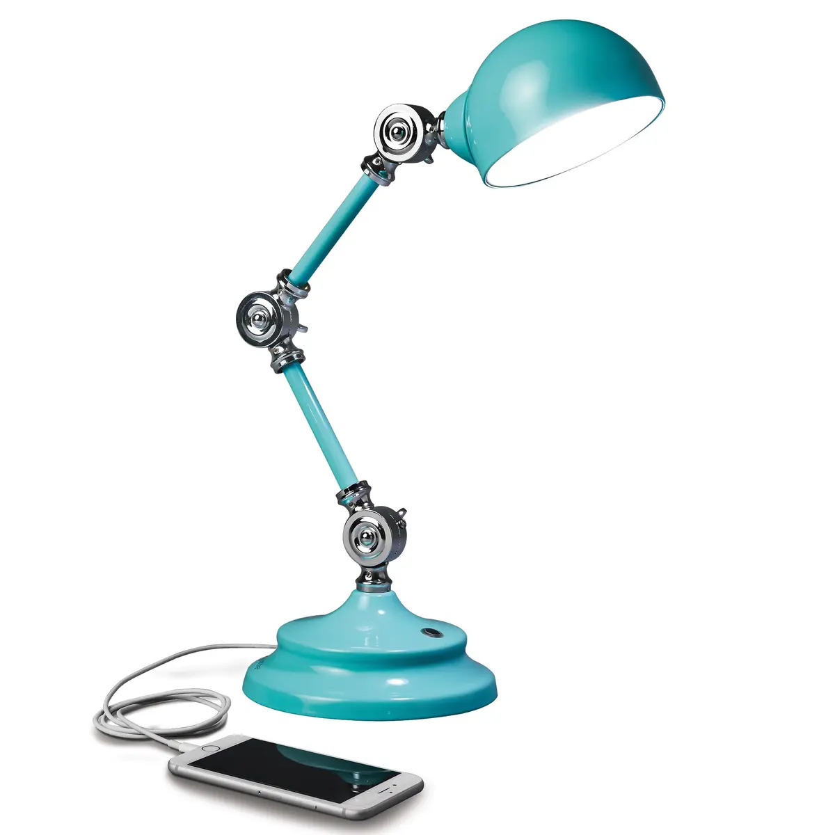 OttLite Revive LED Desk Lamp with USB Port, Turquoise | Natural Light, Eye-Friendly, Adjustable Height - main product image
