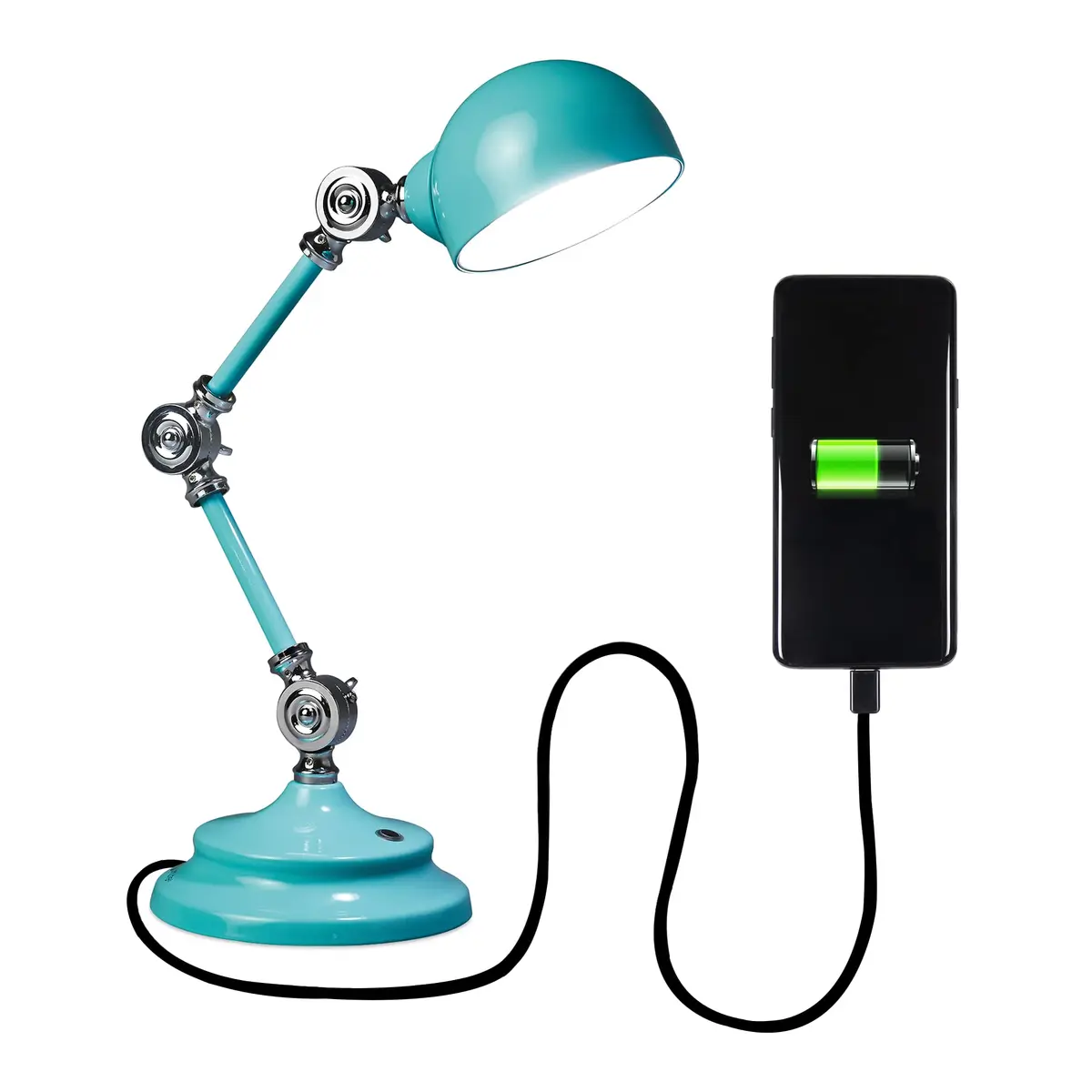 OttLite Revive LED Desk Lamp with USB Port, Turquoise | Natural Light, Eye-Friendly, Adjustable Height - view 4