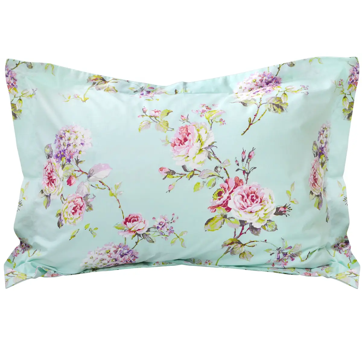 FADFAY Cotton Duvet Cover Set Full Size Blue Floral Bedding Set | Super Soft Purple Hydrangea Flower Print - view 7