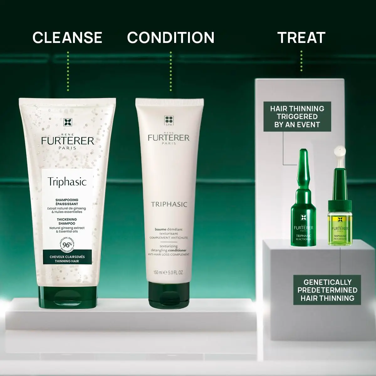 René Furterer TRIPHASIC Strengthening Shampoo for Thinning Hair, 50ml (1.6 oz) | Energizes Scalp & Promotes Thicker Hair - view 7