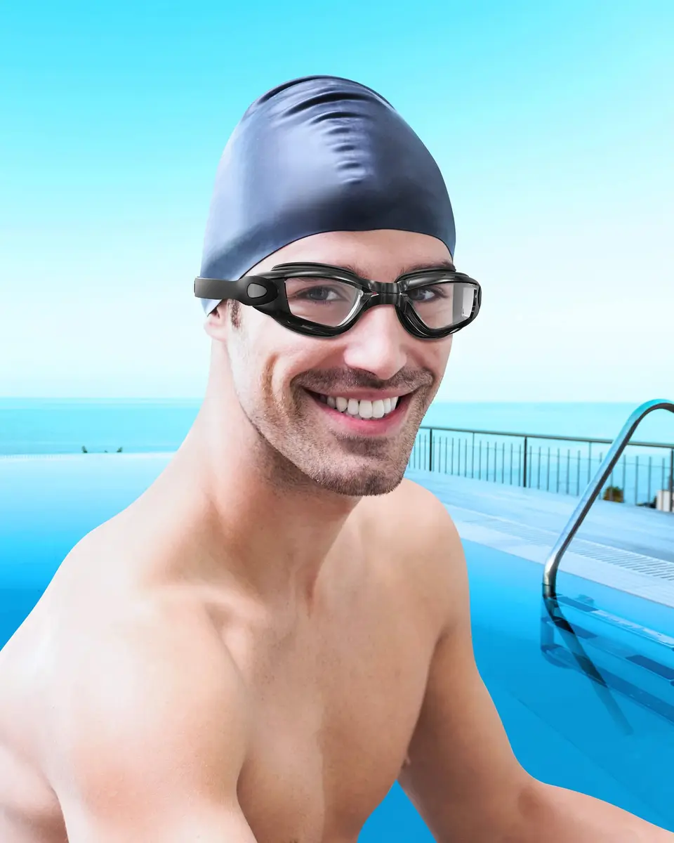 Aegend Swim Goggles 2 Pack No Leaking Adult Men Women Youth UV Protection Anti Fog Aqua & Clear Black | Clear Safety Glasses - view 9