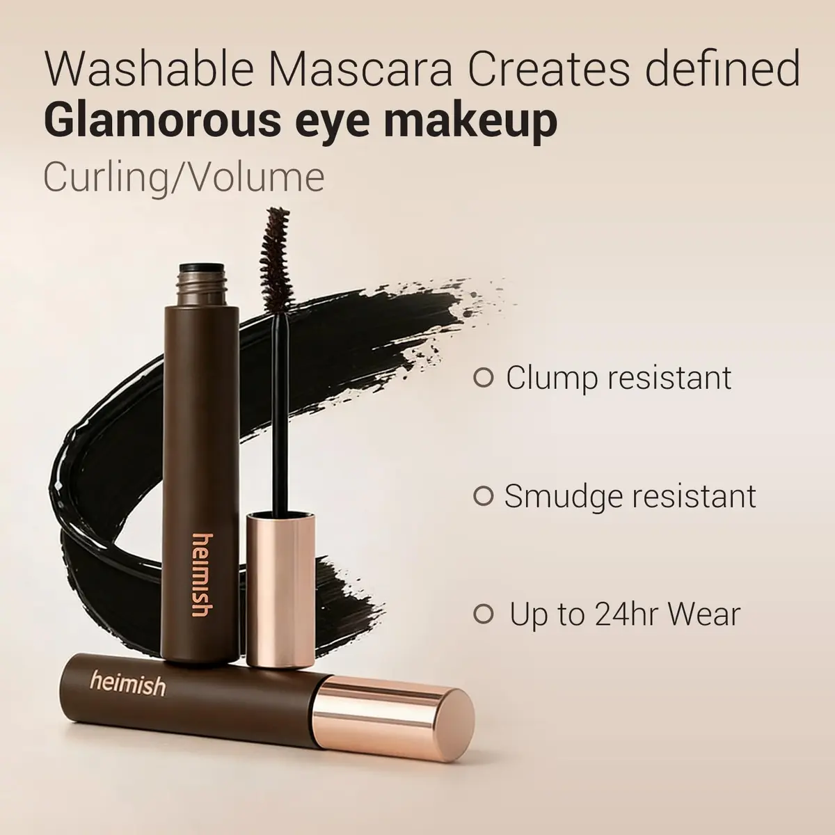 HEIMISH Dailism Smudge Stop Mascara 0.32oz (9g) | Curling & Lengthening, Waterproof, Smudge-proof - view 2