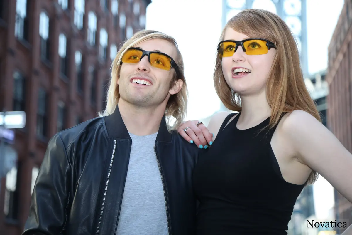 NOVATICA Night Driving Glasses For Men & Women - Anti Glare - Night Vision - Semi Polarized Yellow TAC Lens - UV Protection - view 6