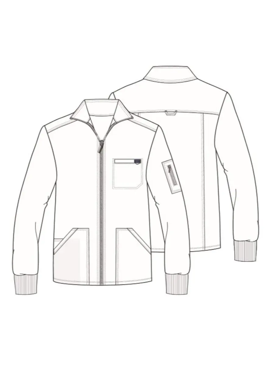 Cherokee WW Revolution Scrub Jacket Men Zip Front 5 Pockets | Breathable, Durable, Professional Fit - view 4
