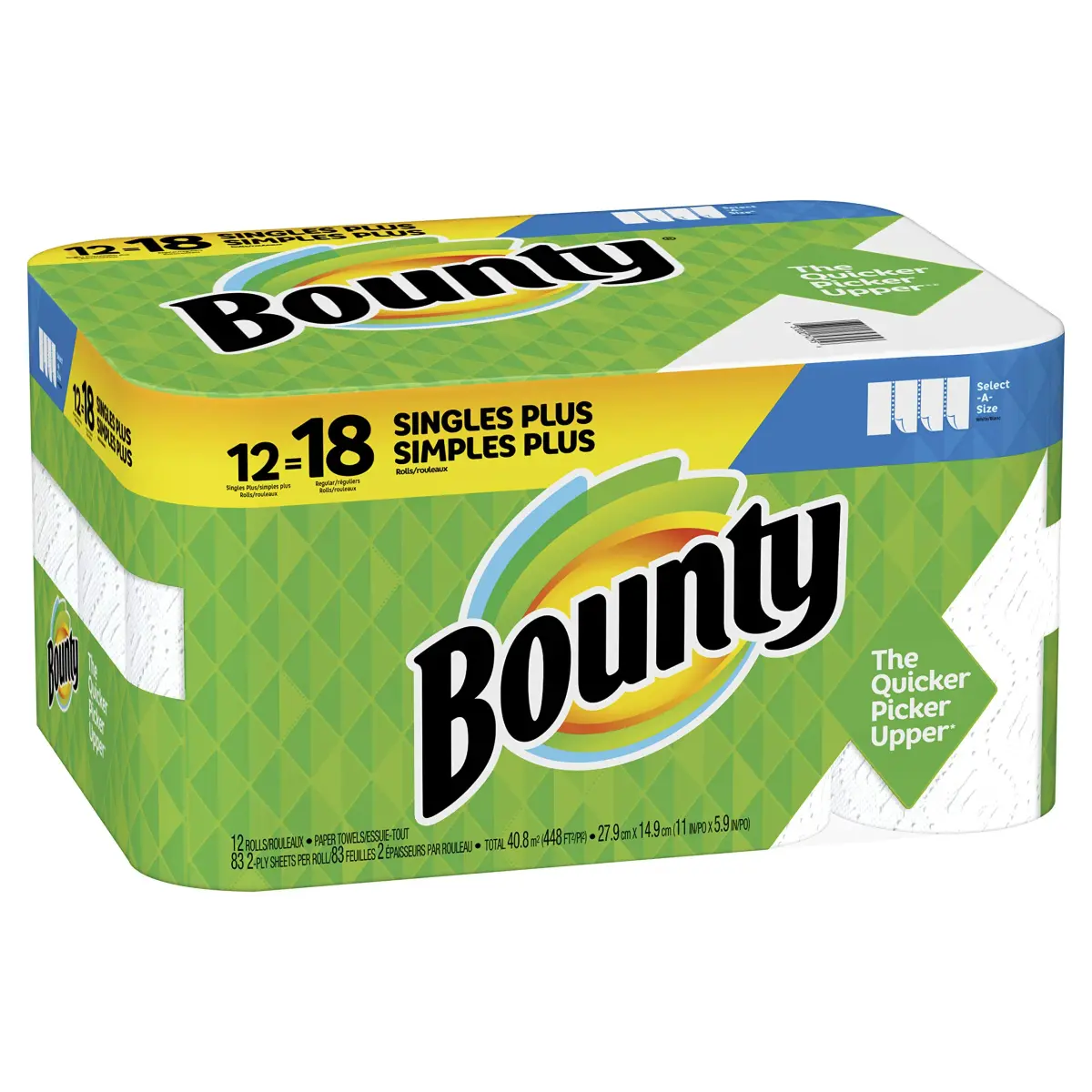 Bounty Select-A-Size Paper Towels, 2-Ply, 996 Sheets Total | Strong & Absorbent for Indian Households - view 7