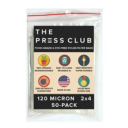 The Press Club 120 Micron Nylon Tea Filter Bags 2" x 4" | Reusable Food-Grade Filter (70-120c) - main product image