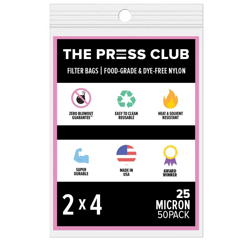 The Press Club 25 Micron Nylon Tea Filter Bags 2" x 4" | Reusable Food-Grade Filter - main product image