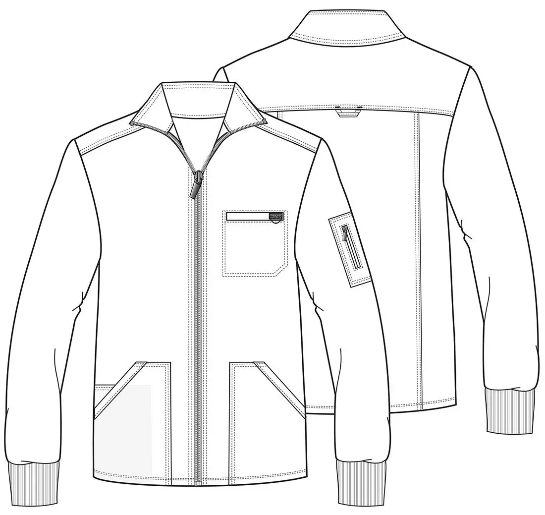 Cherokee WW Revolution Scrub Jacket Men Zip Front 5 Pockets | Breathable, Durable, Professional Fit - view 6
