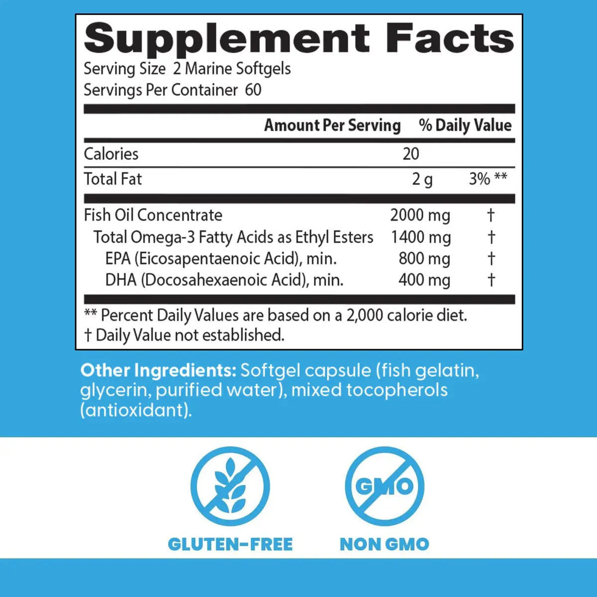 Doctor's Best Omega 3 Fish Oil Supplement 2000 mg | EPA 800mg, DHA 400mg, Heart Health Support - view 2