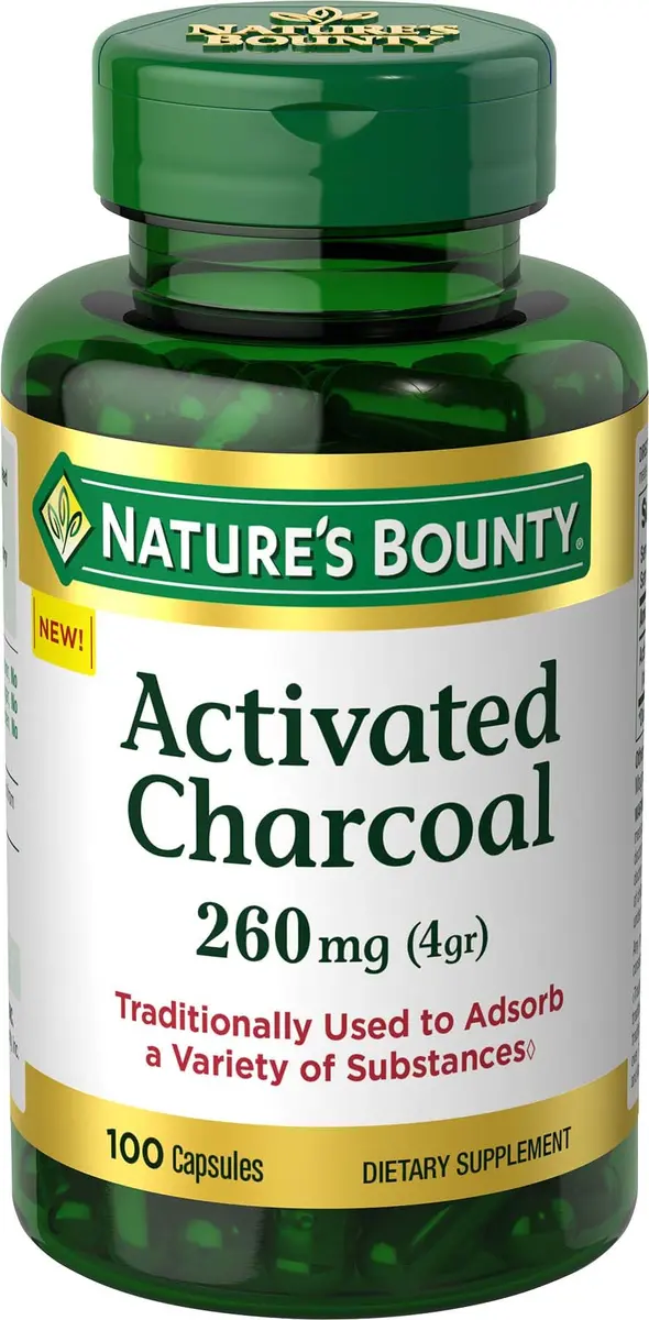 Nature's Bounty Activated Charcoal 260 mg | Detox & Toxin Adsorption Support (120 chars) - main product image