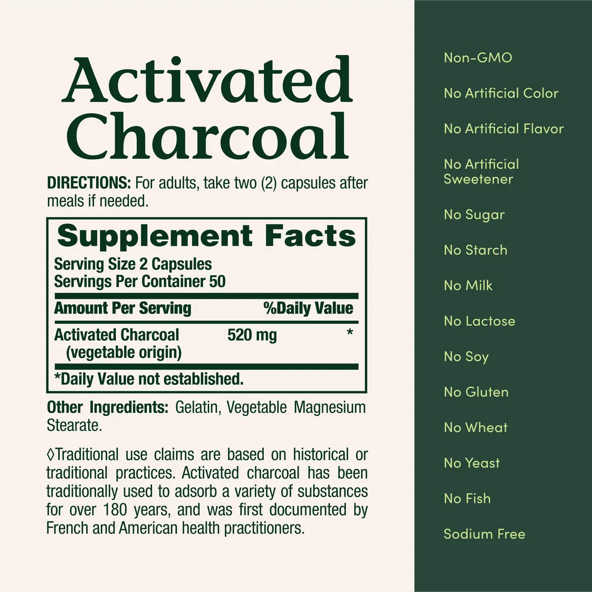 Nature's Bounty Activated Charcoal 260 mg | Detox & Toxin Adsorption Support (120 chars) - view 5