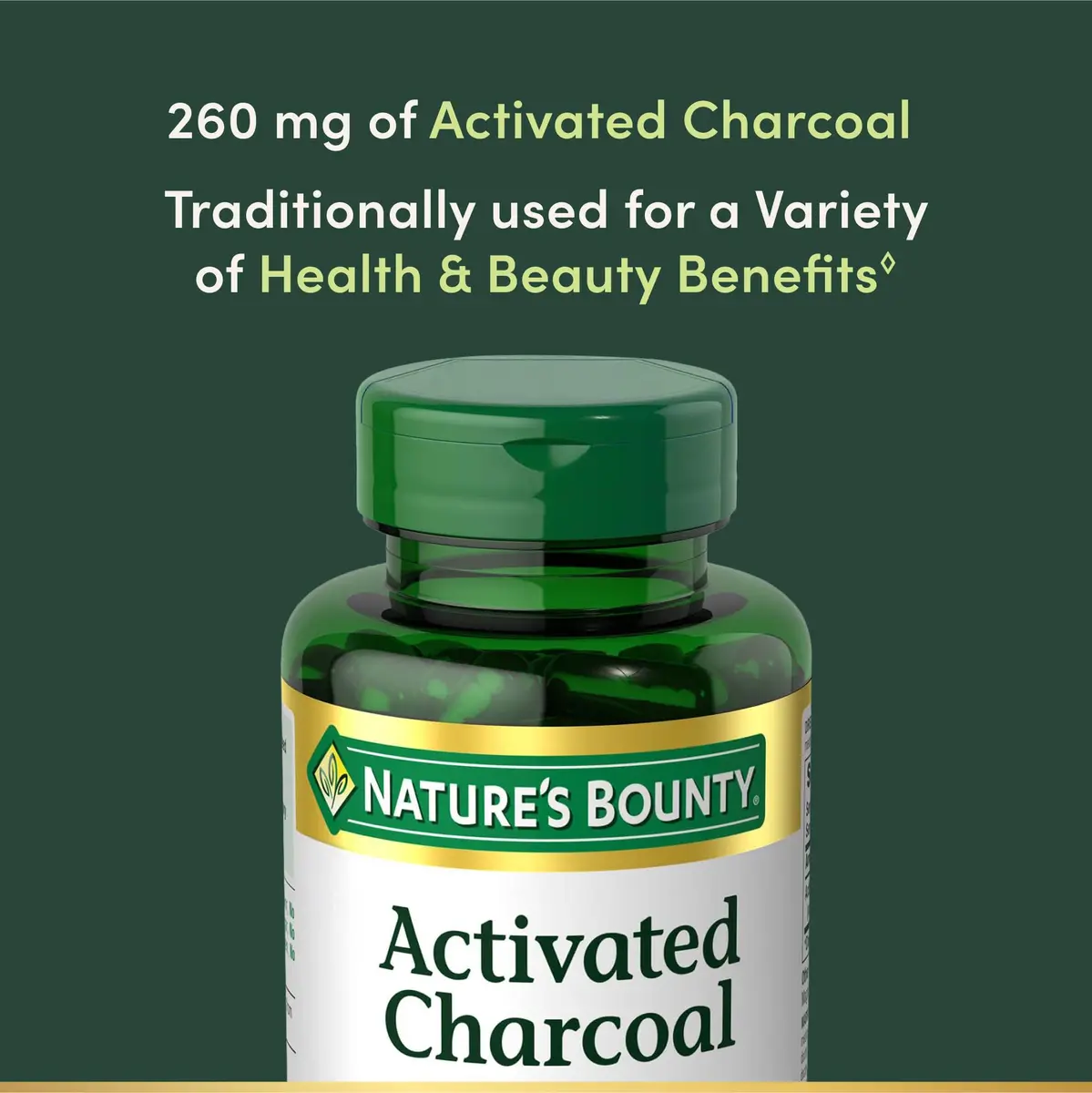 Nature's Bounty Activated Charcoal 260 mg | Detox & Toxin Adsorption Support (120 chars) - view 3