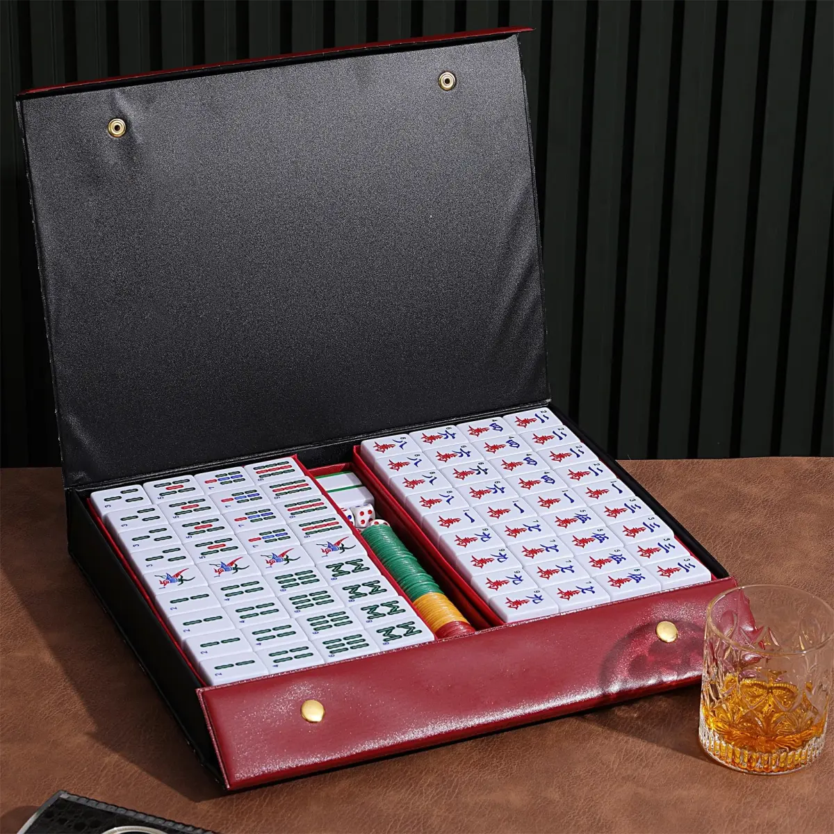 Mose Cafolo Chinese Mahjong Set X-Large 146 Tiles (3.7cm) | Classic Melamine Game with Travel Case & English Manual - view 2