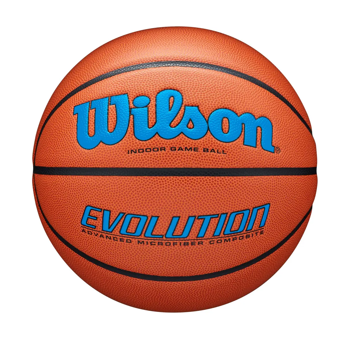 WILSON Evolution Indoor Game Basketball, Royal/Brown, Size 6 (28.5") | NFHS Approved for Elite Indoor Play - main product image
