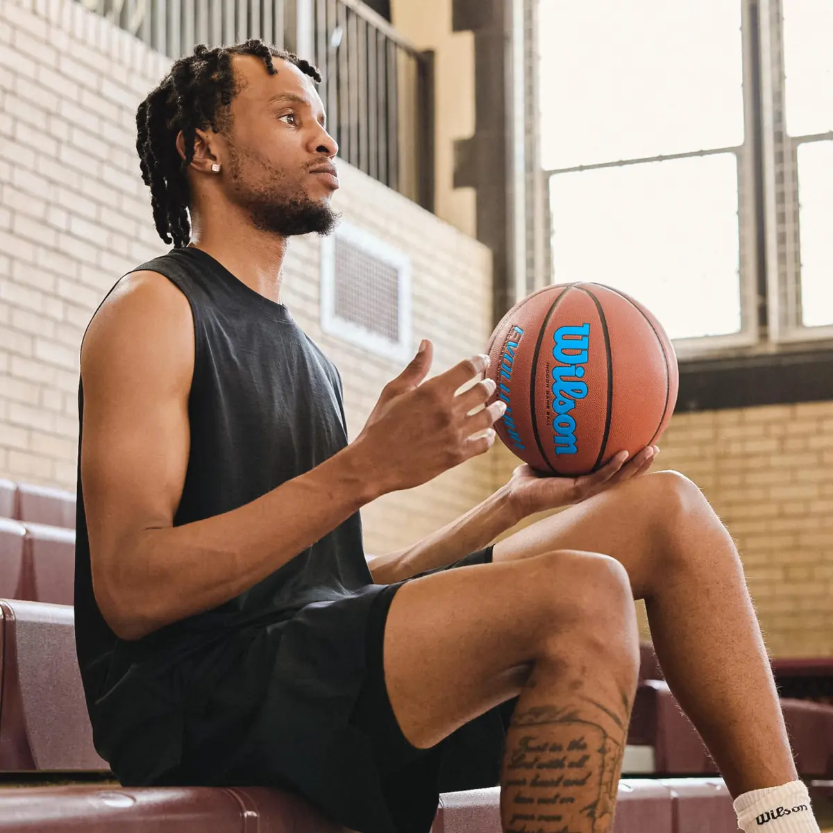 WILSON Evolution Indoor Game Basketball, Royal/Brown, Size 6 (28.5") | NFHS Approved for Elite Indoor Play - view 7