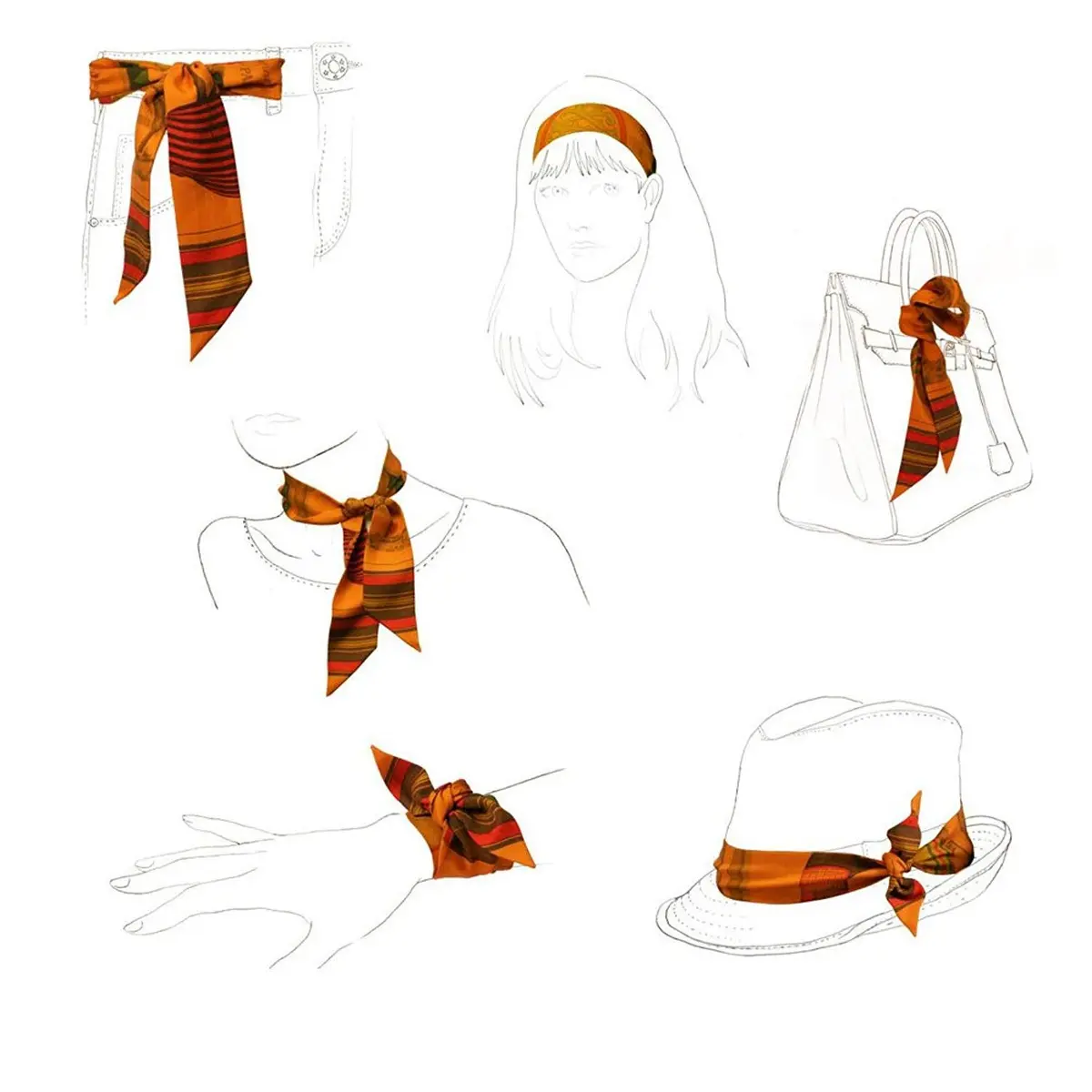 MosBug Fashion Bag Handle Ribbon Scarf 100cm x 4cm | Elegant Accessory for Women - view 7