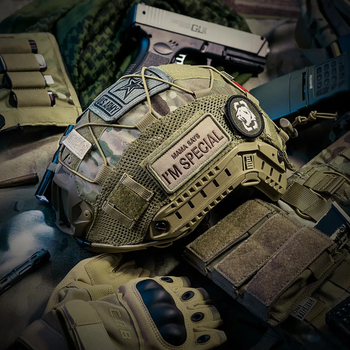 ONETIGRIS Helmet Cover, Tactical Fast Cover Cloth for PJ Helmet, Size M/L | Water-Resistant & Dust-Proof - view 7