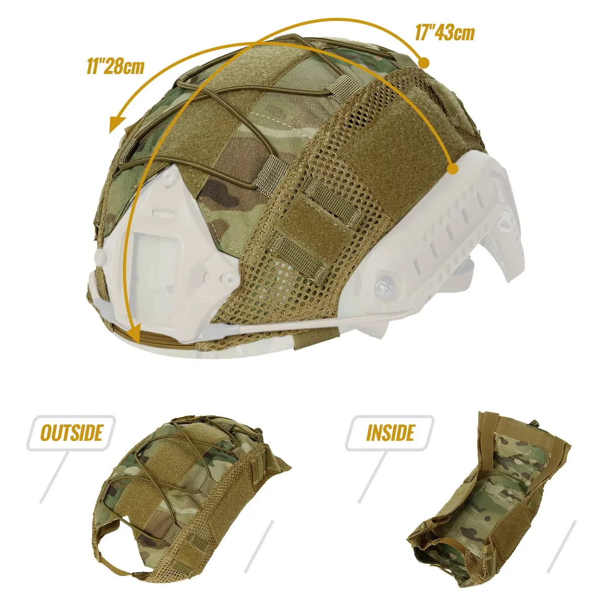 ONETIGRIS Helmet Cover, Tactical Fast Cover Cloth for PJ Helmet, Size M/L | Water-Resistant & Dust-Proof - view 4