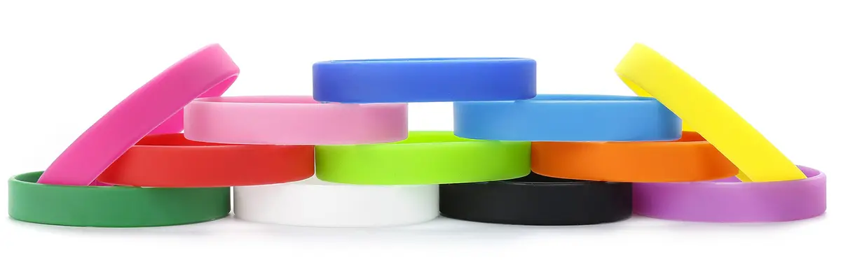 MoMolly Silicone Wristbands Rubber Bracelets 12Pcs Mixed Colors 25.4cm (10 inch) | Customizable Sports Bands for Women Men - main product image