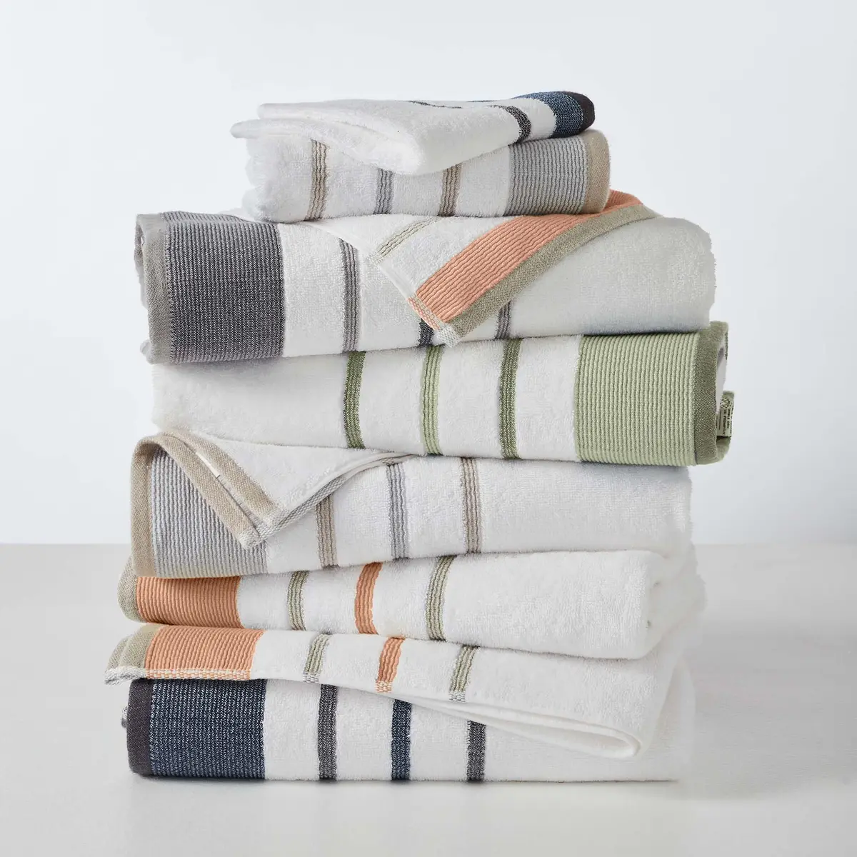 Great Bay Home Decorative Bath Towel Set - Luxury Cotton 6 Piece Towel Set - Luxurious, Ultra-Soft, Durable Towels for Bathroom Decor (Blue/December Sky) - view 6