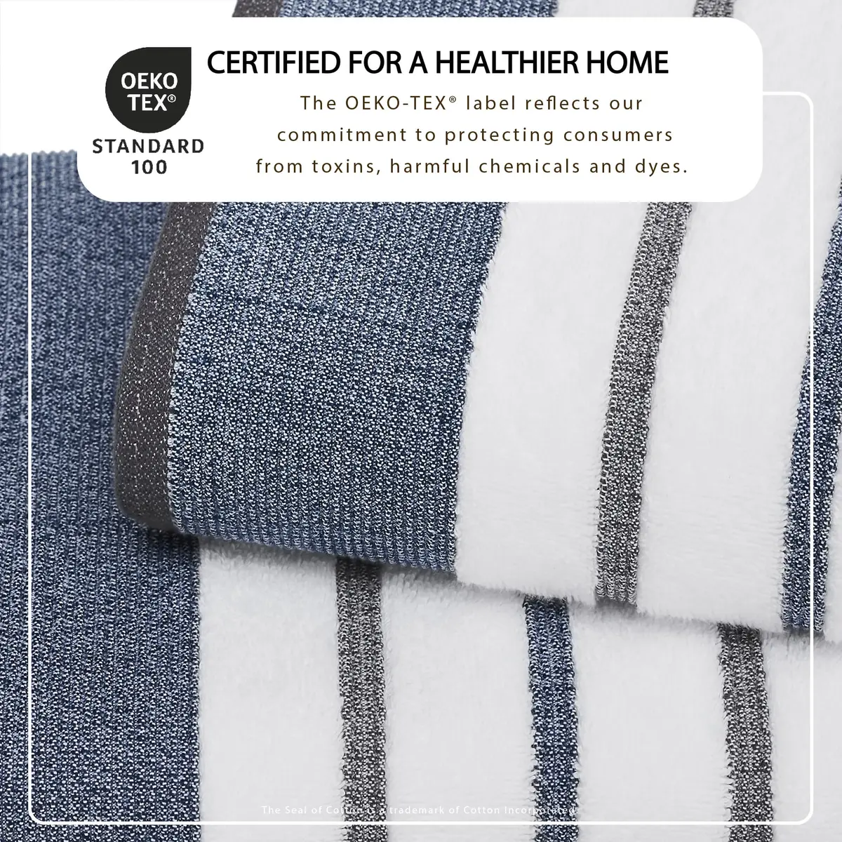 Great Bay Home Decorative Bath Towel Set - Luxury Cotton 6 Piece Towel Set - Luxurious, Ultra-Soft, Durable Towels for Bathroom Decor (Blue/December Sky) - view 2