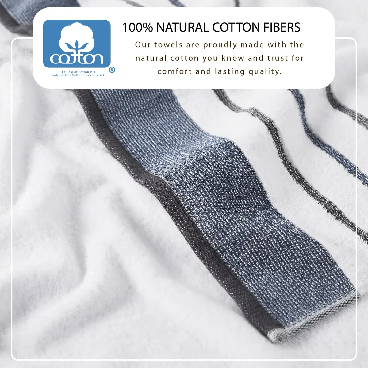 Great Bay Home Decorative Bath Towel Set - Luxury Cotton 6 Piece Towel Set - Luxurious, Ultra-Soft, Durable Towels for Bathroom Decor (Blue/December Sky) - view 3
