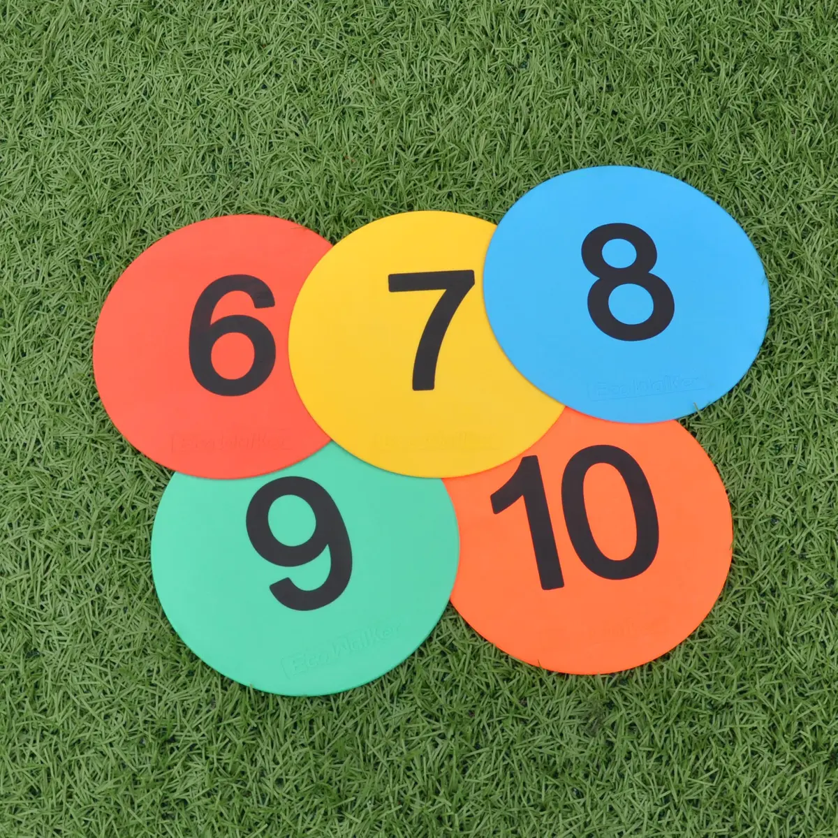 Eco Walker 8inch Numbered Floor Spot Markers Set of 5 (6-10) | Non-slip, Flexible, Indoor/Outdoor Sports Markers - view 6