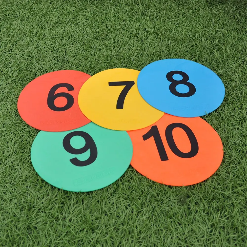 Eco Walker 8inch Numbered Floor Spot Markers Set of 5 (6-10) | Non-slip, Flexible, Indoor/Outdoor Sports Markers - view 3