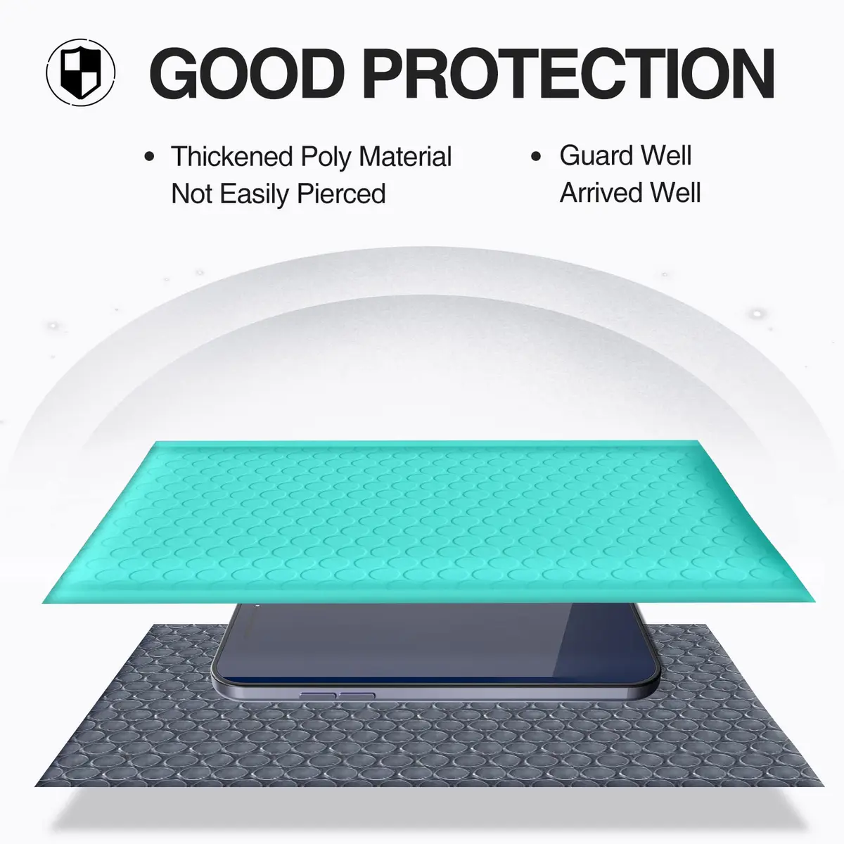 UCGOU Teal Bubble Mailers 4x8 Inch (50 Pack) | Opaque Poly Padded Envelopes for Shipping - view 5