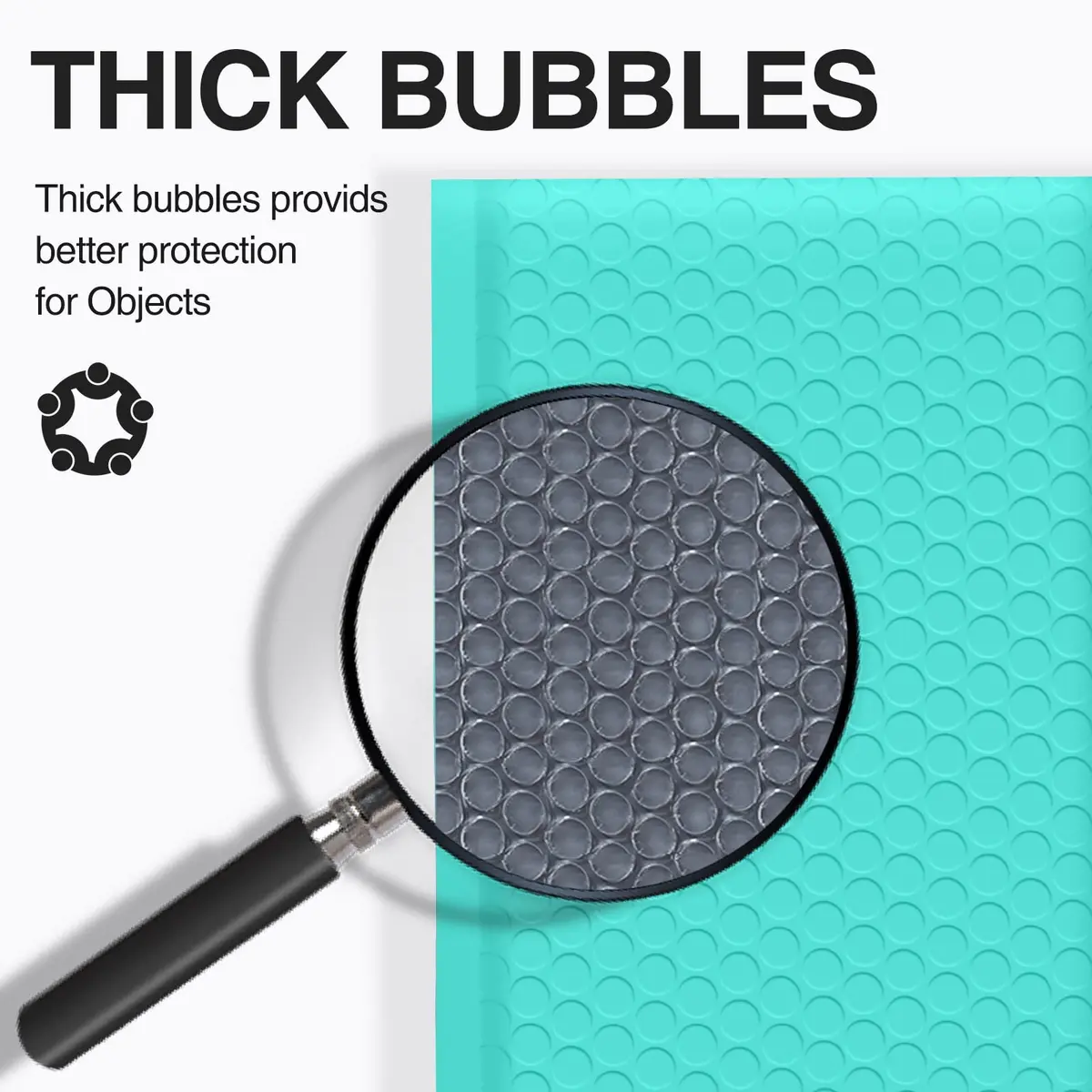 UCGOU Teal Bubble Mailers 4x8 Inch (50 Pack) | Opaque Poly Padded Envelopes for Shipping - view 4