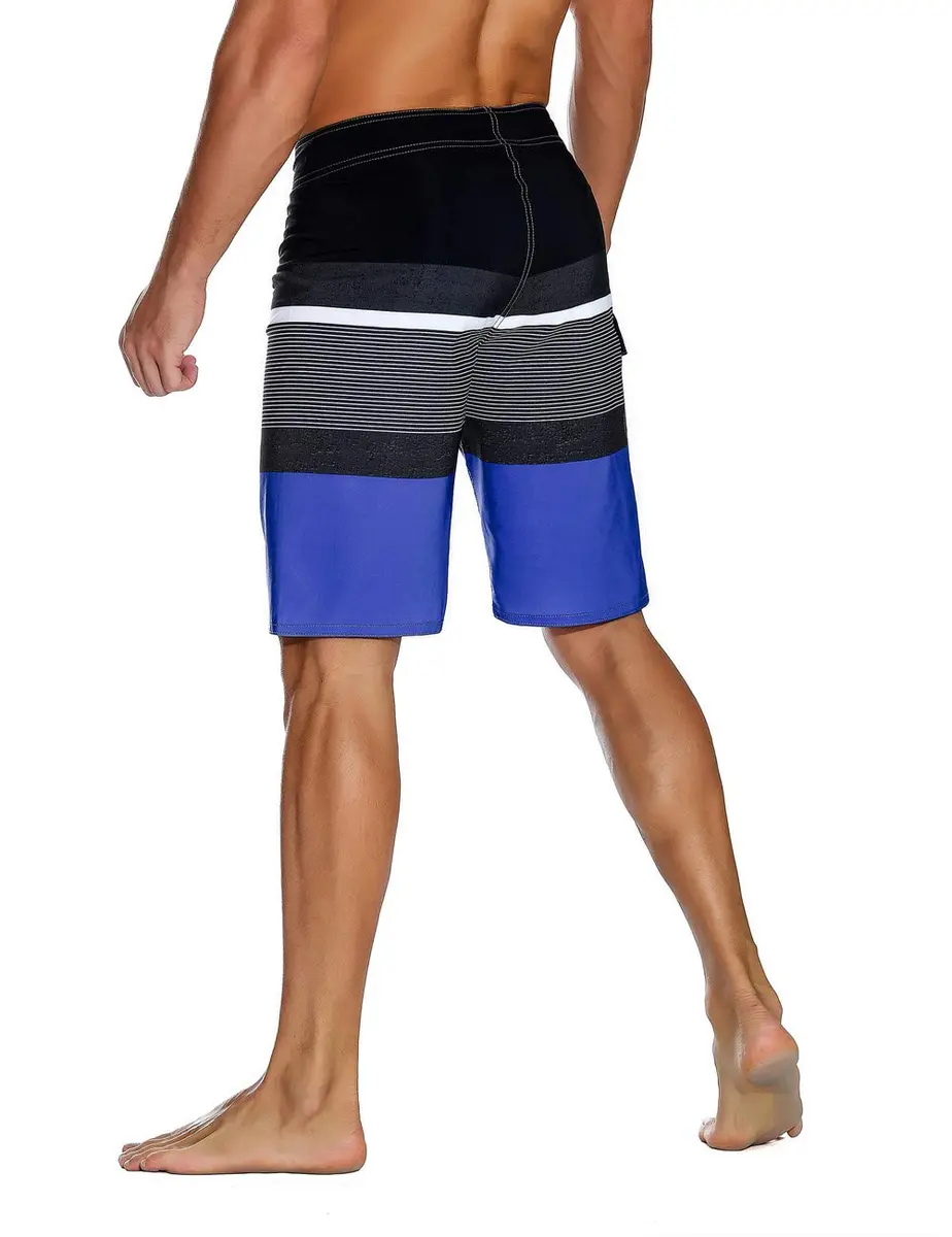 unitop Men's Classic Quick Dry Swim Trunks with Linning Blue&Black 40 | Breathable, Lightweight & Fast Drying - view 3