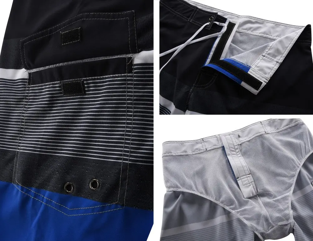 unitop Men's Classic Quick Dry Swim Trunks with Linning Blue&Black 40 | Breathable, Lightweight & Fast Drying - view 4