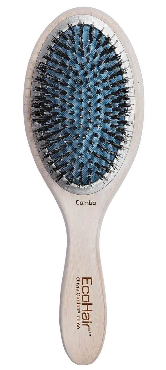 Olivia Garden EcoHair Paddle Bamboo Hair Brush, EH-CO, Combo | Handcrafted Bamboo Handle, Ionic Bristles, All Hair Types - main product image