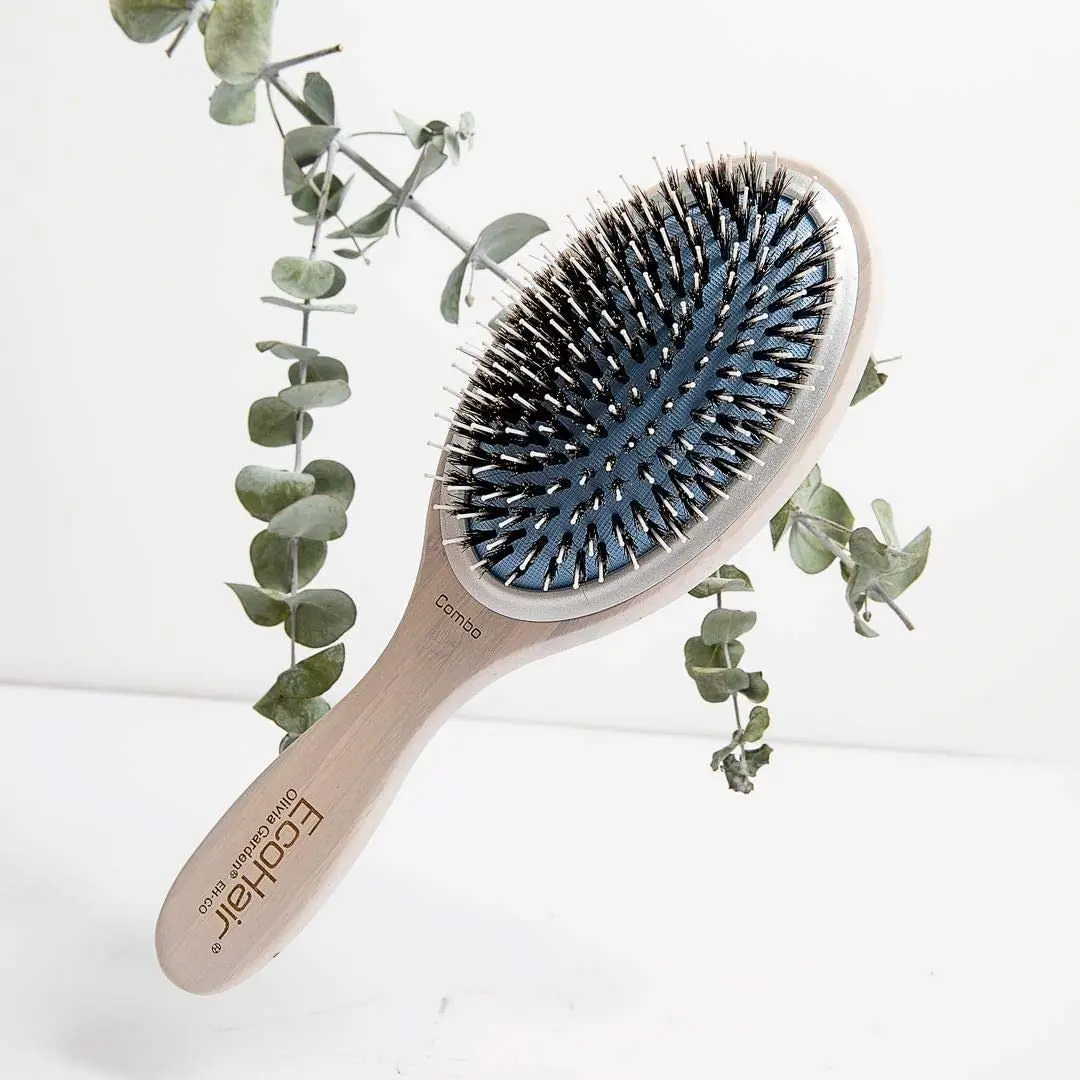 Olivia Garden EcoHair Paddle Bamboo Hair Brush, EH-CO, Combo | Handcrafted Bamboo Handle, Ionic Bristles, All Hair Types - view 7
