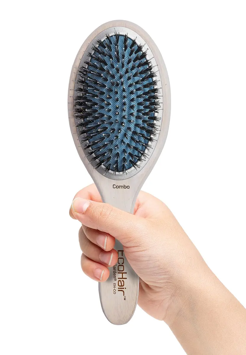 Olivia Garden EcoHair Paddle Bamboo Hair Brush, EH-CO, Combo | Handcrafted Bamboo Handle, Ionic Bristles, All Hair Types - view 3
