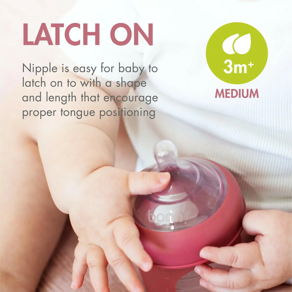 Boon Nursh Silicone Baby Bottles - Pink - 237ml (8 Oz) - 3 Count | Air-Free Feeding Reduces Colic Symptoms - view 5