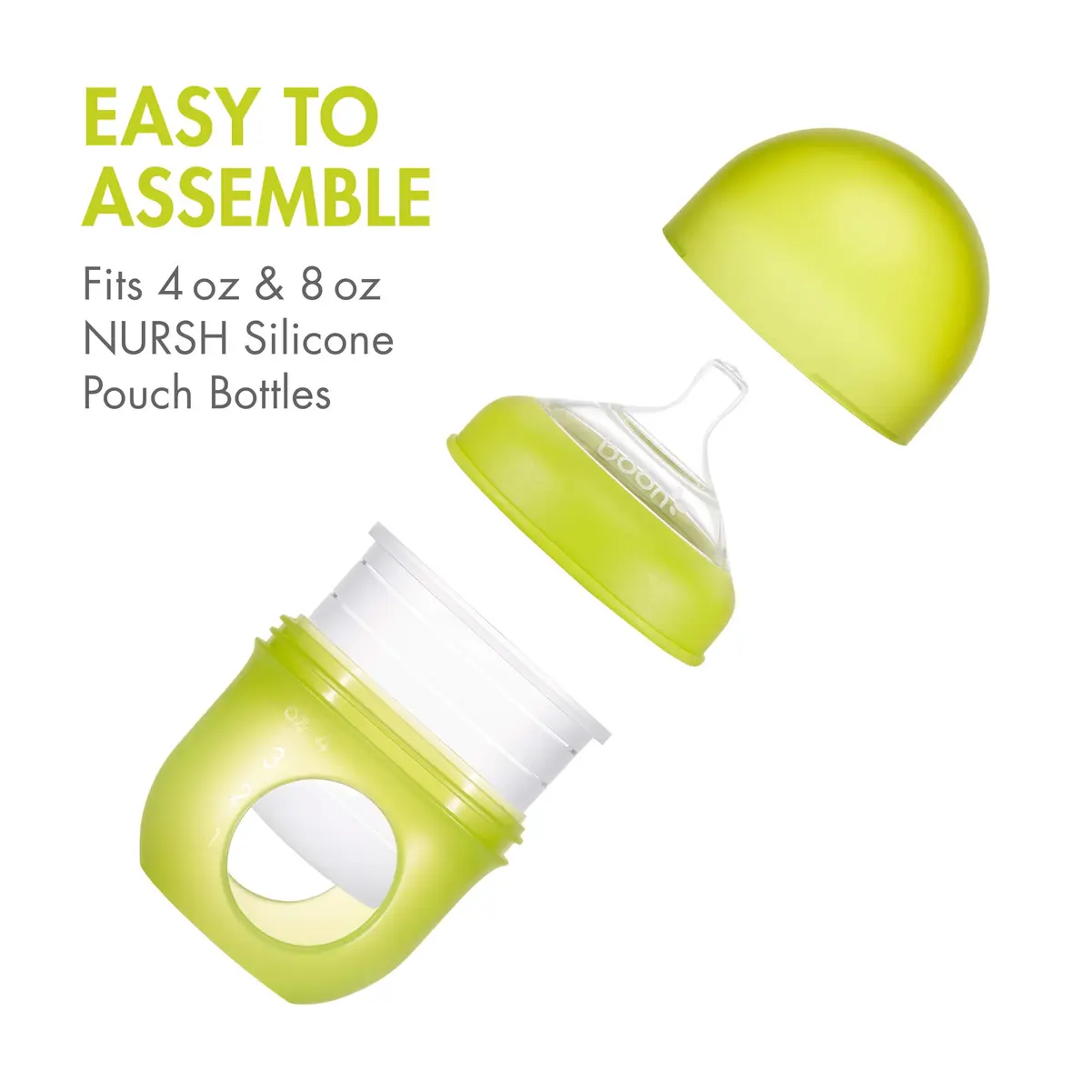 Boon Nursh Newborn Silicone Baby Bottle Nipples - Slow Flow, 3 Count | Mimics Natural Feeding - view 7
