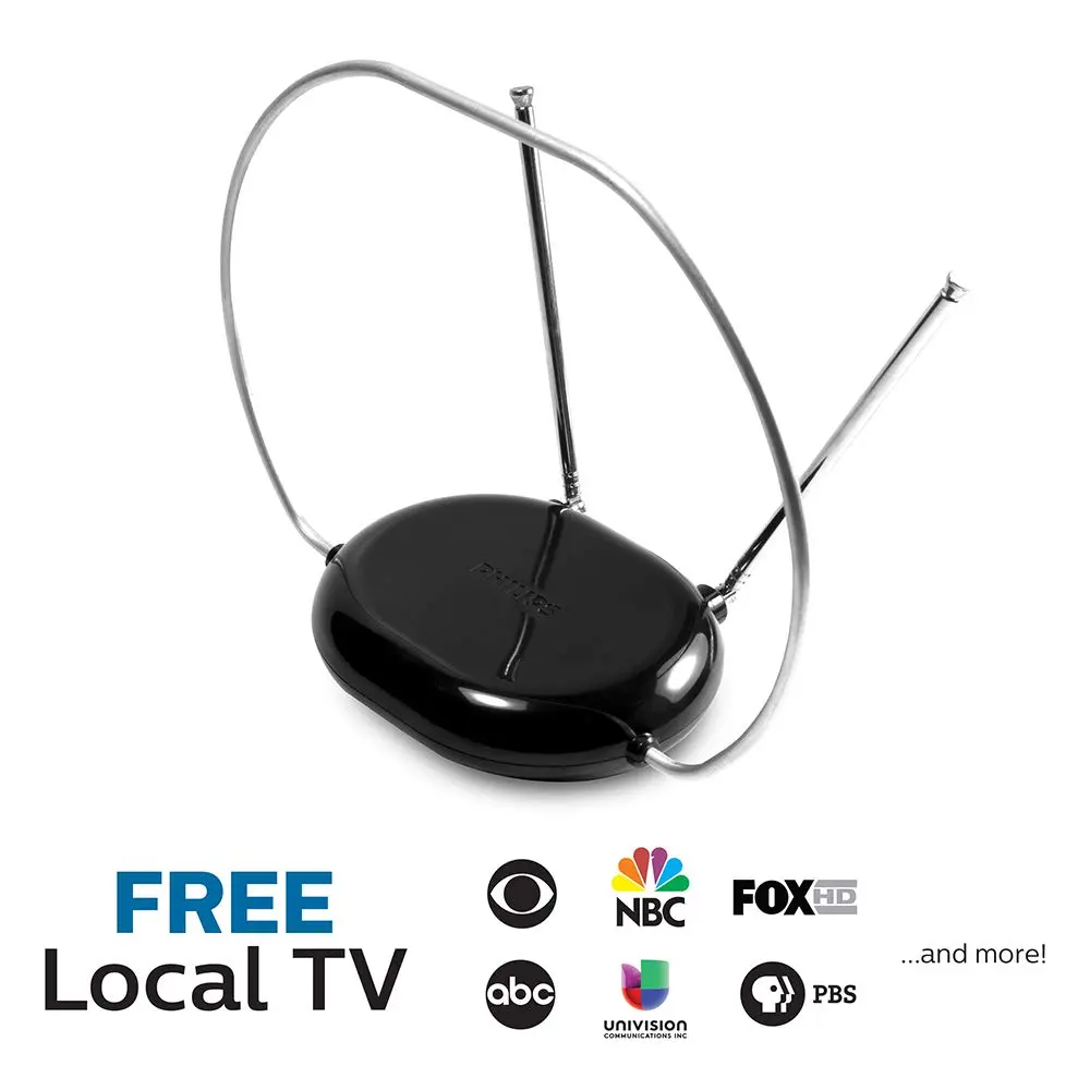 Philips Rabbit Ears Indoor TV Antenna, Dipole & Circular Loop | 1080p HD, 4K/8K Ready, ATSC 3.0, Black - view 9