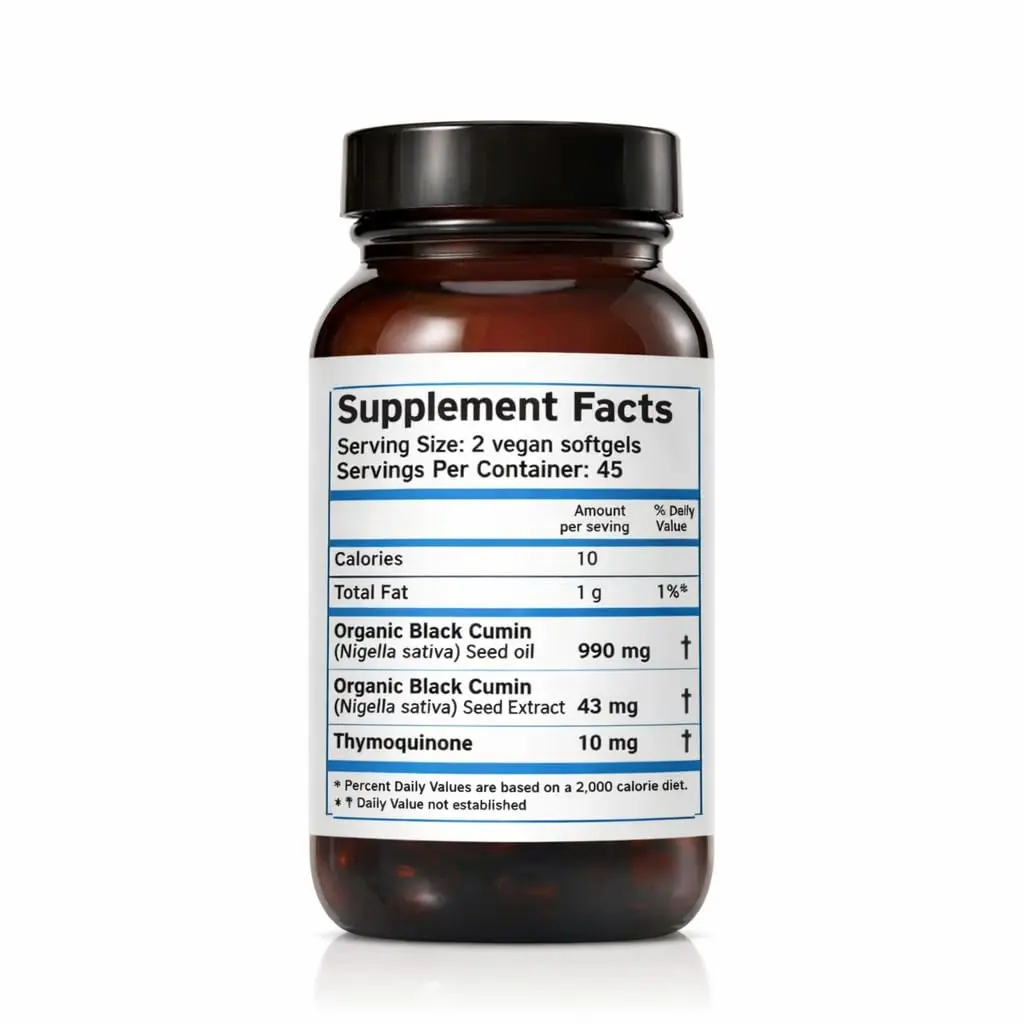 Zatik Naturals Black Cumin Seed Oil & Supercritical Extract, 90 Softgels | USDA Organic, Cold Pressed, Vegan - view 2