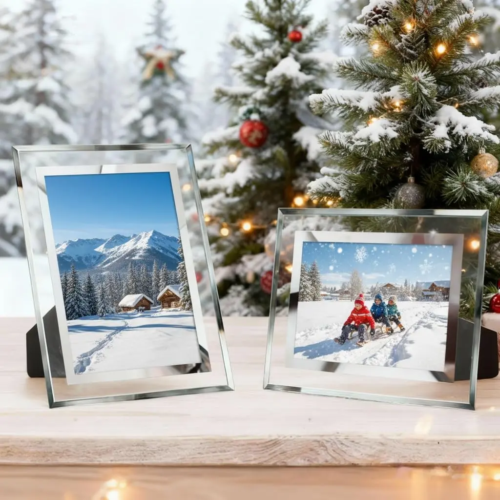 PETAFLOP 5x7 Picture Frames Set of 2 | Modern Glass Wall & Tabletop Decor (5x7 inch) - view 5