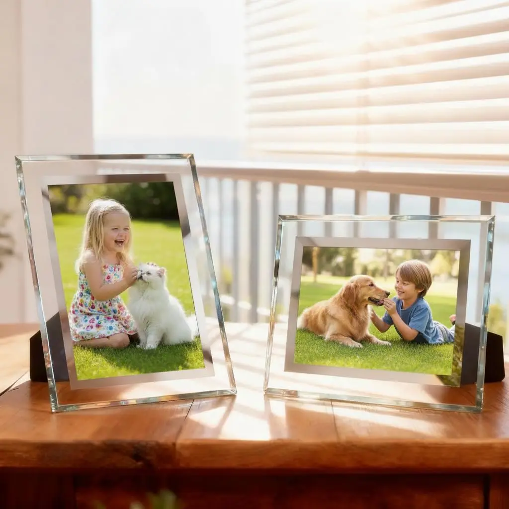 PETAFLOP 5x7 Picture Frames Set of 2 | Modern Glass Wall & Tabletop Decor (5x7 inch) - view 6