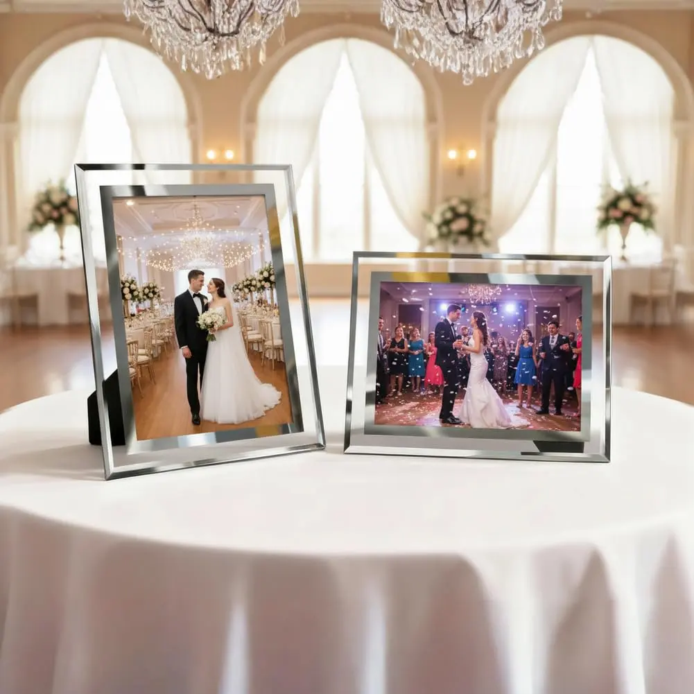 PETAFLOP 5x7 Picture Frames Set of 2 | Modern Glass Wall & Tabletop Decor (5x7 inch) - view 2