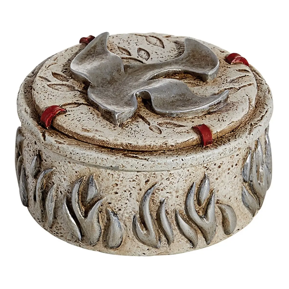 Christian Brands Catholic Rosary Box 2.5" (6.35cm) Rustic Keepsake Box | Come Holy Spirit Dove Design - main product image