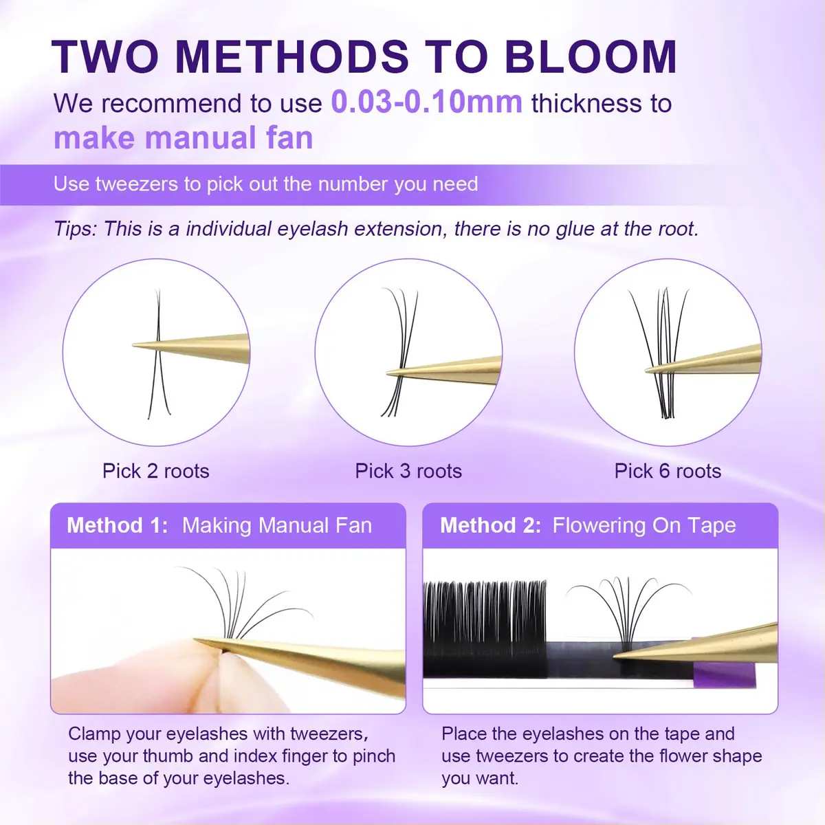 NAGARAKU Classic Individual Lash Extensions 0.07 C 9mm For Volume Fans | Handmade Faux Mink Lashes - view 5