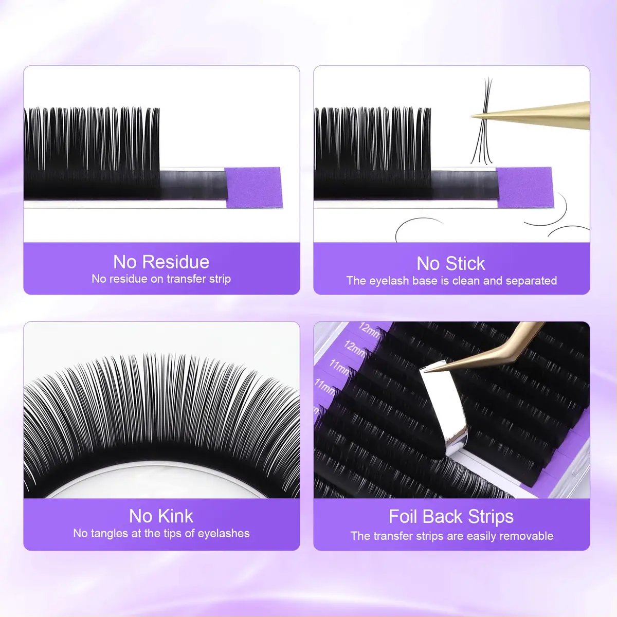 NAGARAKU Classic Individual Lash Extensions 0.07 C 9mm For Volume Fans | Handmade Faux Mink Lashes - view 7
