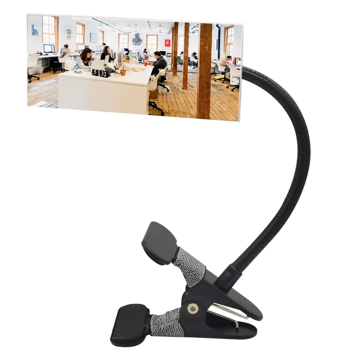 Ampper Convex Security Mirror 6.69" x 2.95" Rectangle | Adjustable Clip-On Safety Monitor - main product image